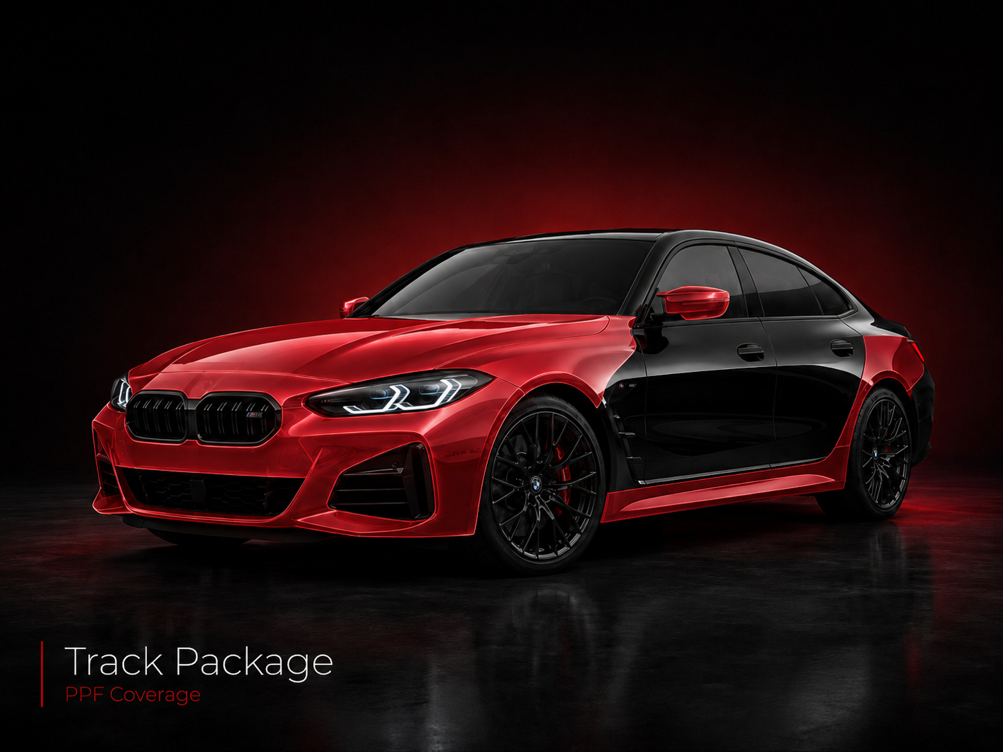 Track package paint protection film coverage